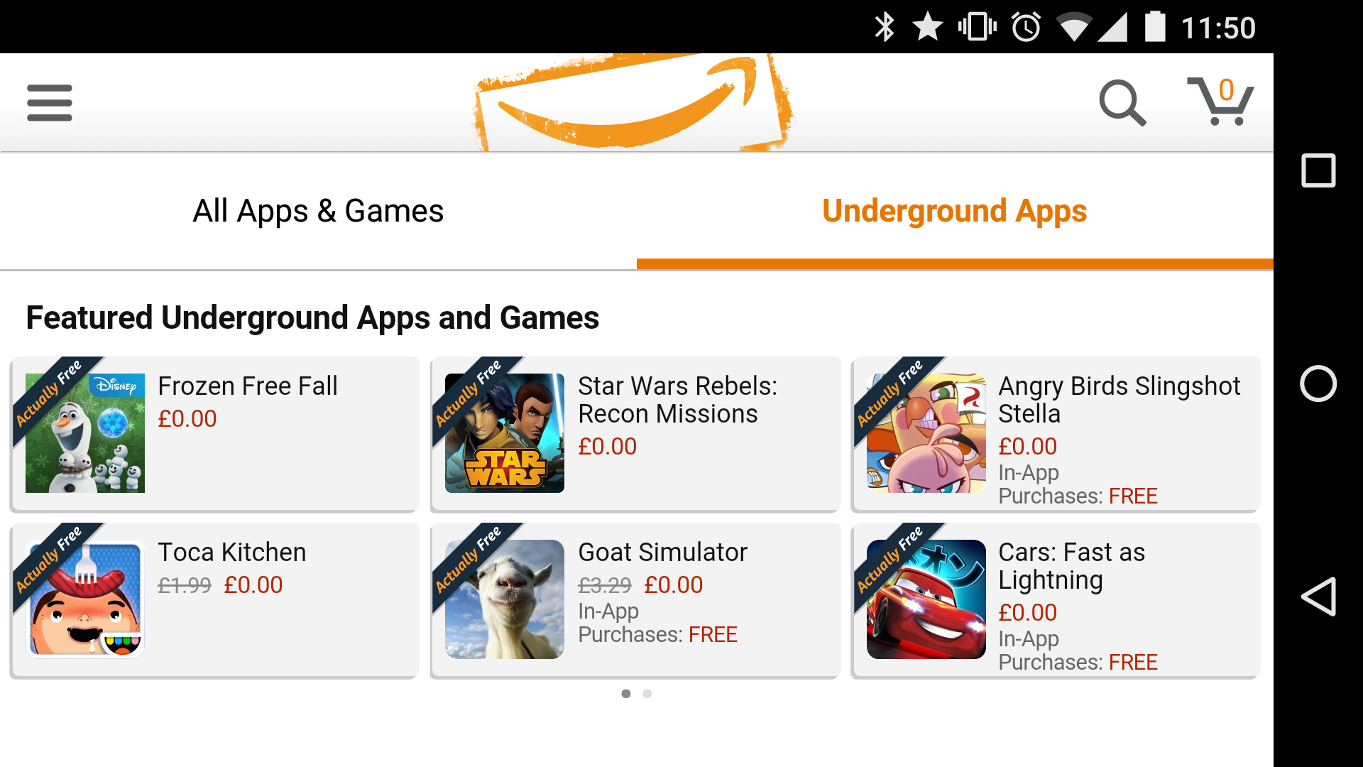 Amazon Underground Scarica gratis le App a Pagamento