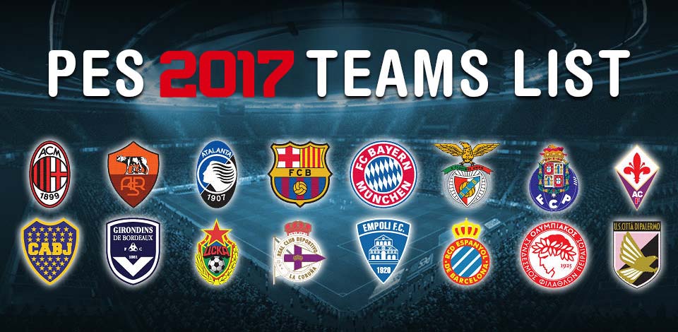 Guida Pes 2017: i nomi veri delle squadre di calcio