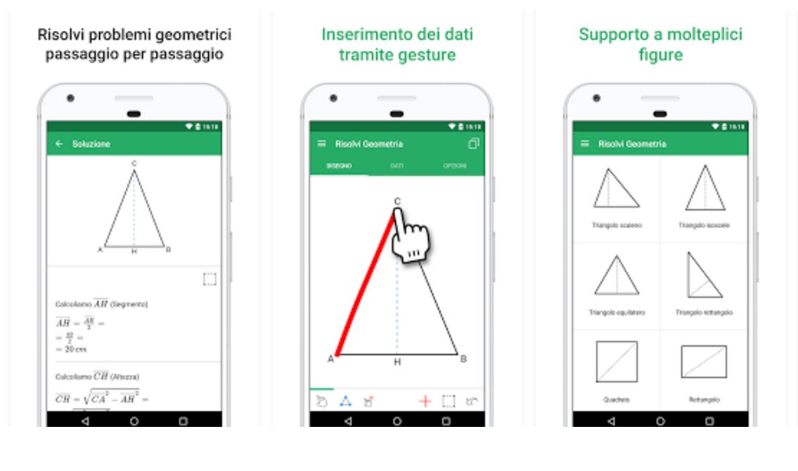 Un App per Risolvere problemi di geometria (Android, iOS)