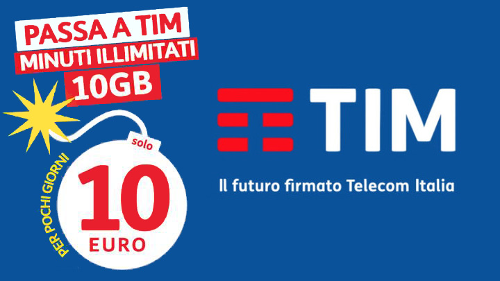 Nuova offerta TIM Ten Go: Minuti illimitati e 10 GB a 10 Euro