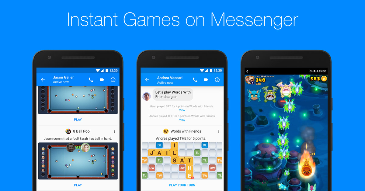 Messenger Instant Games: 50 Giochi per la chat di Facebook