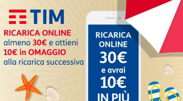 Tim Regala 10 Euro con la nuova promo ricarica online