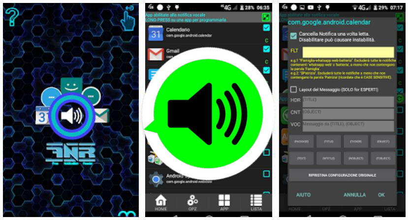App Lettore Vocale di notifiche: messaggi WhatsApp, SMS, email
