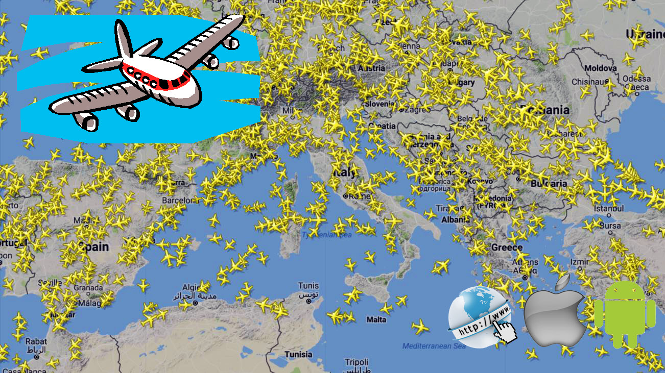 Vedere spostamenti aerei in volo in tempo reale sulla mappa