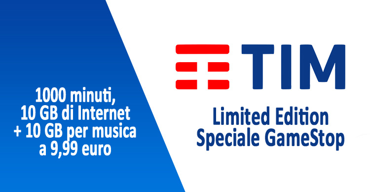 TIM GameStop: 1000 minuti, 10 GB + 10 GB per musica a 9,99€