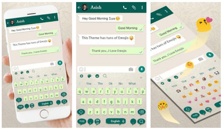 App tastiera a tema WhatsApp colori e grafica uguali alla chat