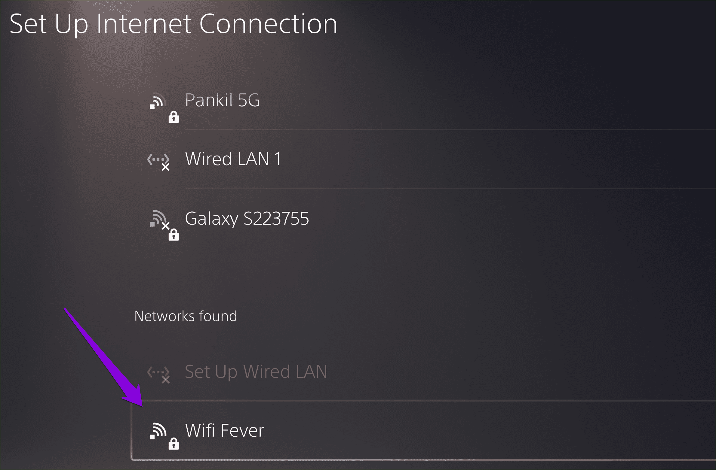 Connetti a una rete Wi-Fi su PS5