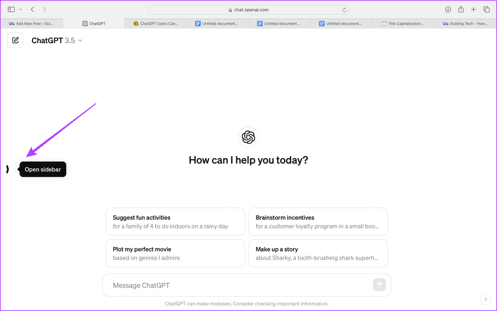 sidebar chatgpt