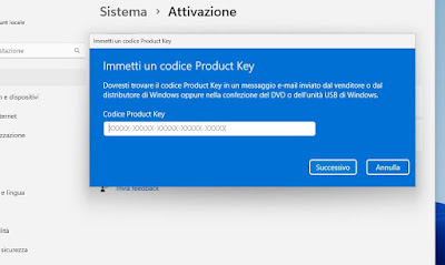 Codice attivazione Windows