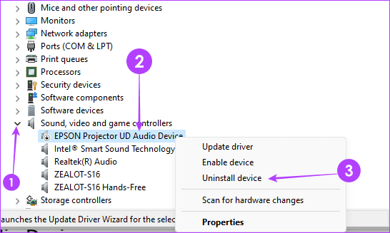 Disinstallazione del dispositivo audio in Windows 11