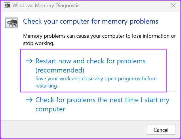 5 Windows Memory Diagnostic Tool 4