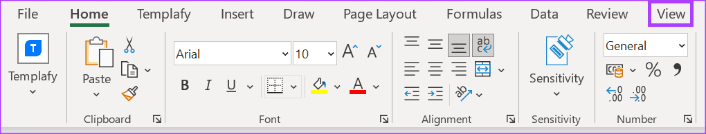 Scheda Visualizza di Excel