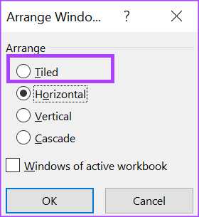 Opzione Affiancati in Excel