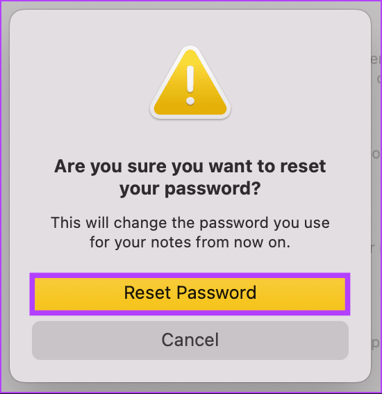 Clicca su Resetta Password