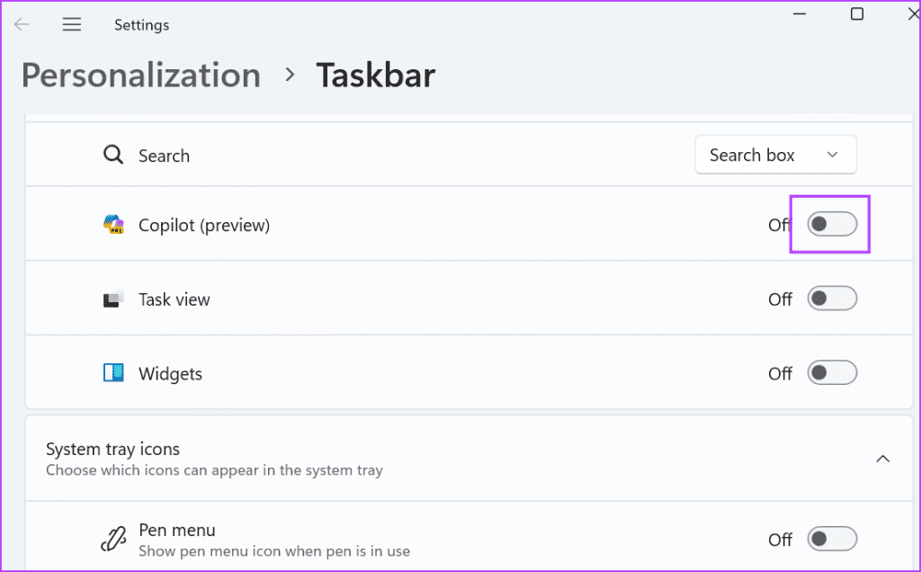 fissa copilot alla barra delle applicazioni