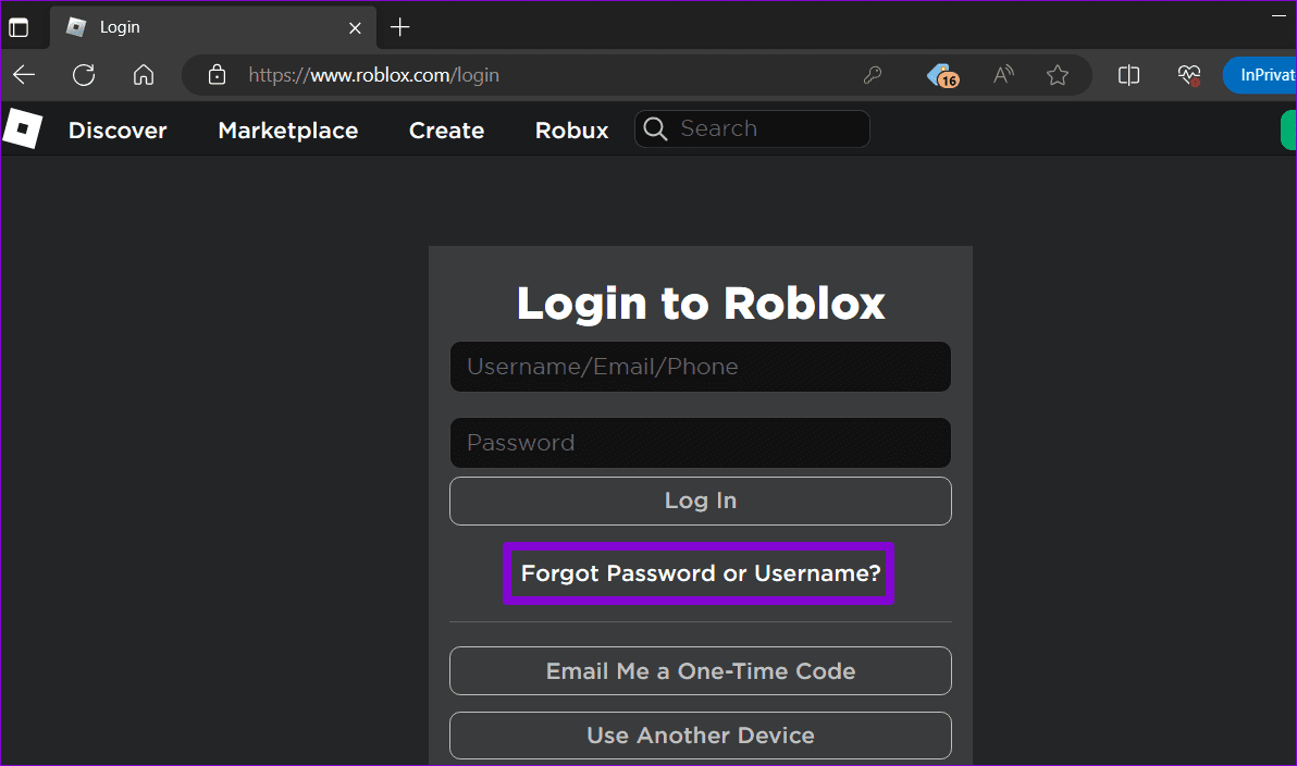 Reimposta Password Roblox