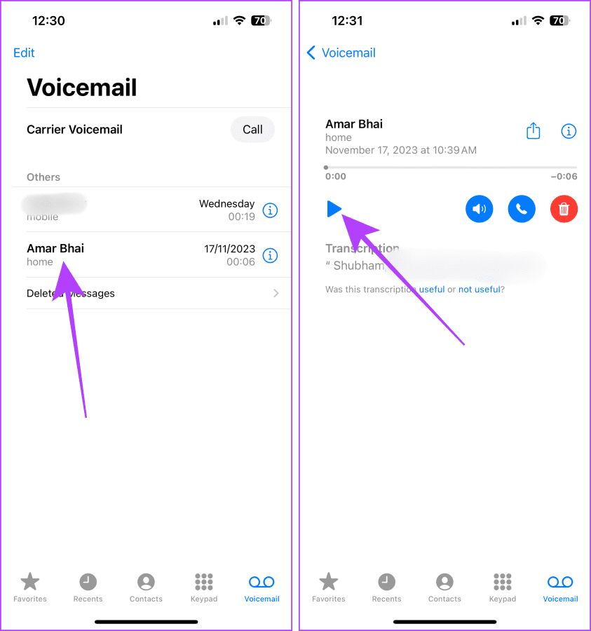 Ascoltare Voicemail su iPhone Metodo 2