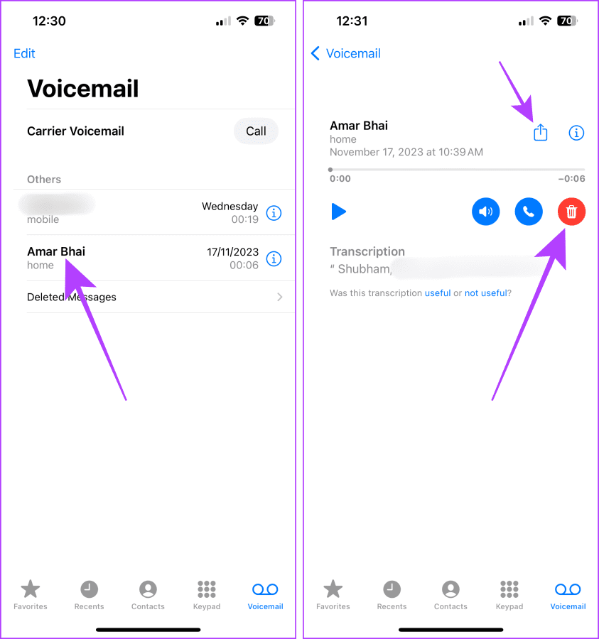 Eliminare Voicemail su iPhone Metodo 2