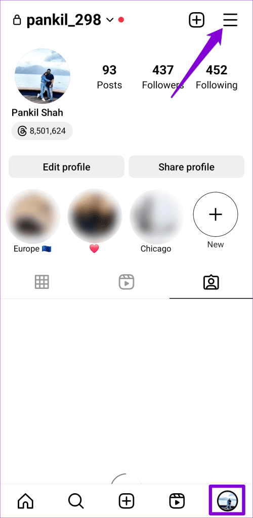 Menu App Instagram 1