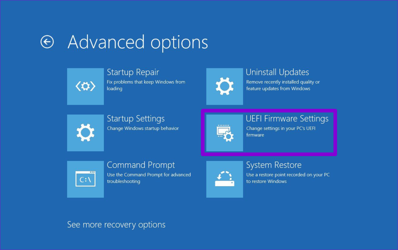 Impostazioni Firmware UEFI