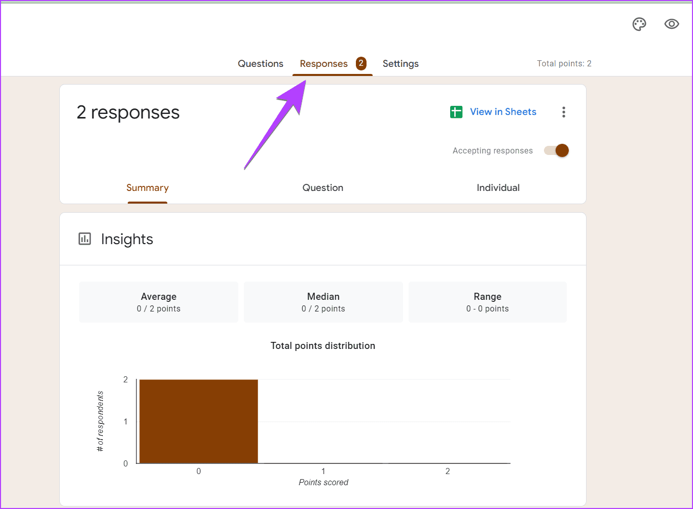 Visualizzazione delle risposte di Google Form