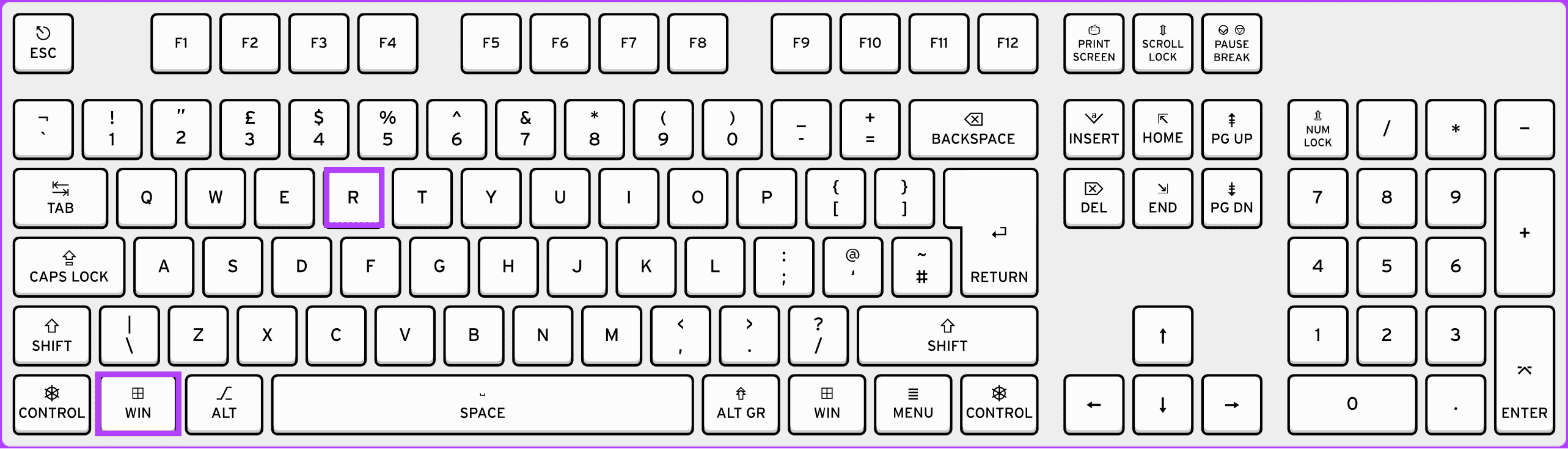 clicca su Windows e R per aprire Esegui