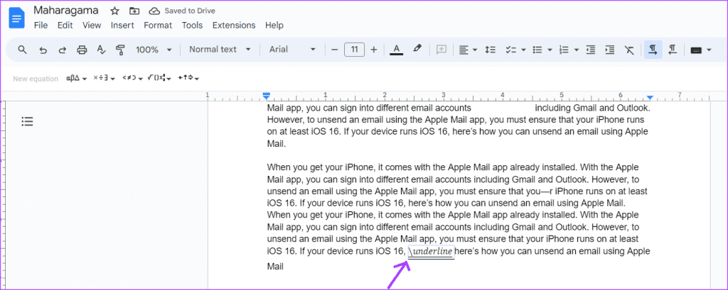 come fare doppie sottolineature in google docs 6