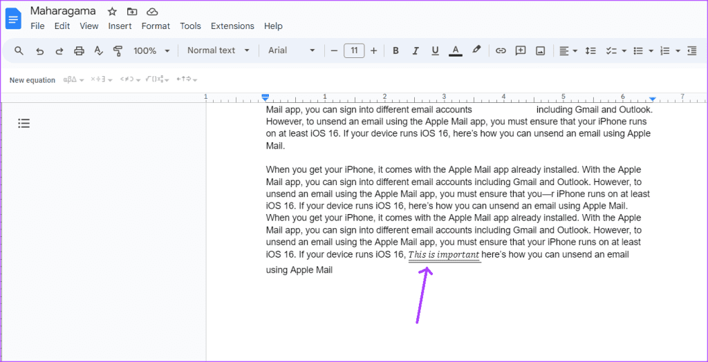 come fare doppie sottolineature in google docs 7