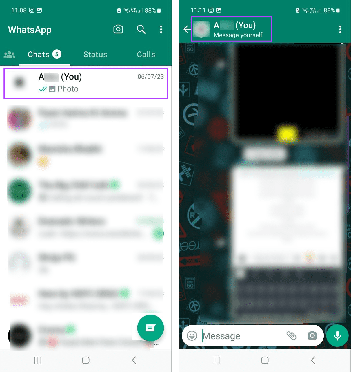 Apri il tuo contatto WhatsApp