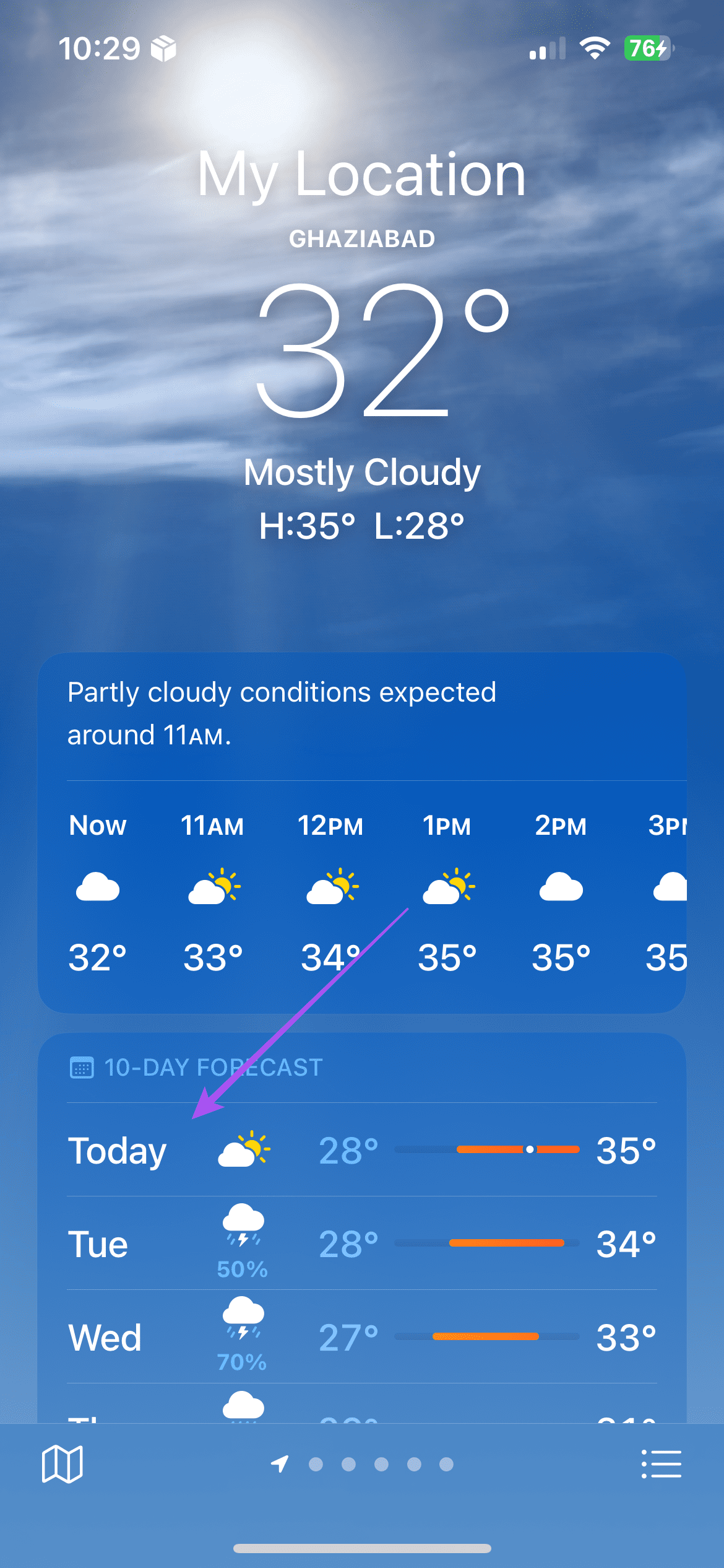 Controlla Temperatura Prevista App Meteo iPhone