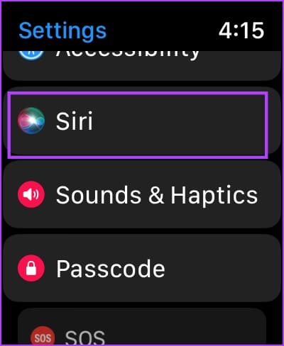 Impostazioni Siri Watch