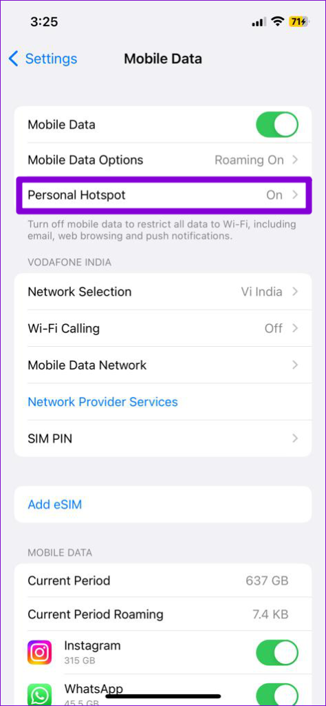 Hotspot Personale su iPhone