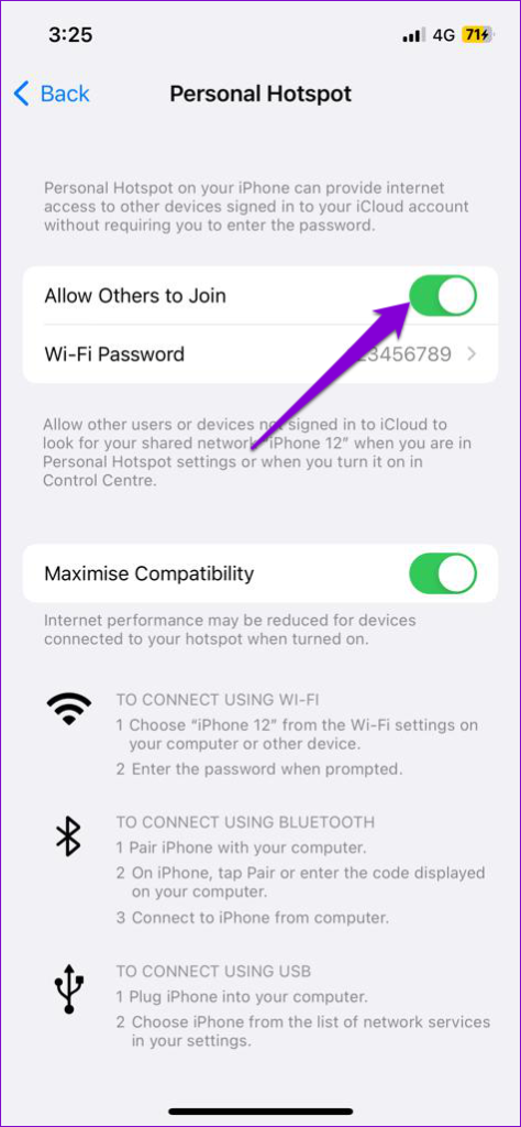 Abilita Hotspot Personale su iPhone