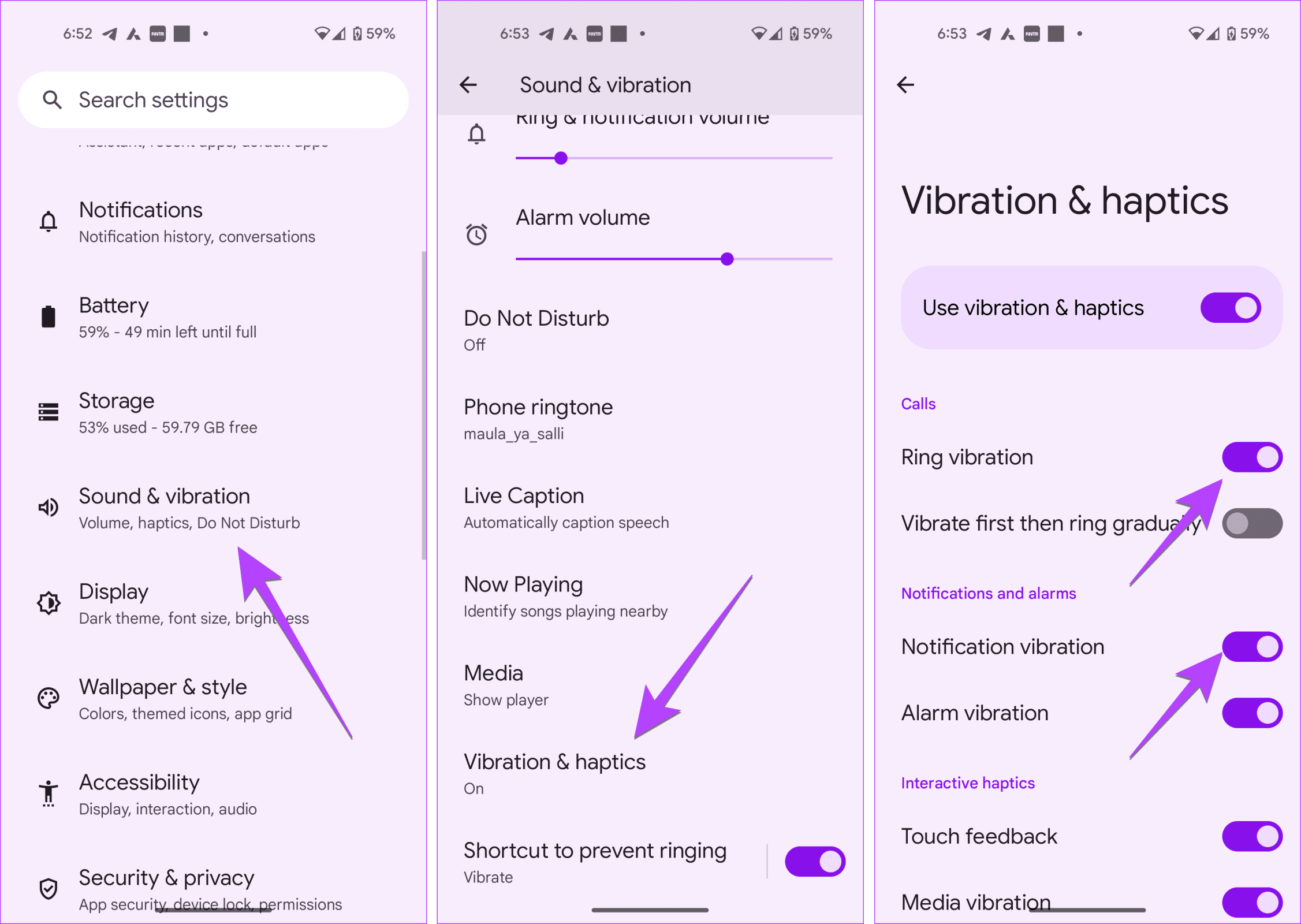 Attivazione Vibrazione per Chiamate