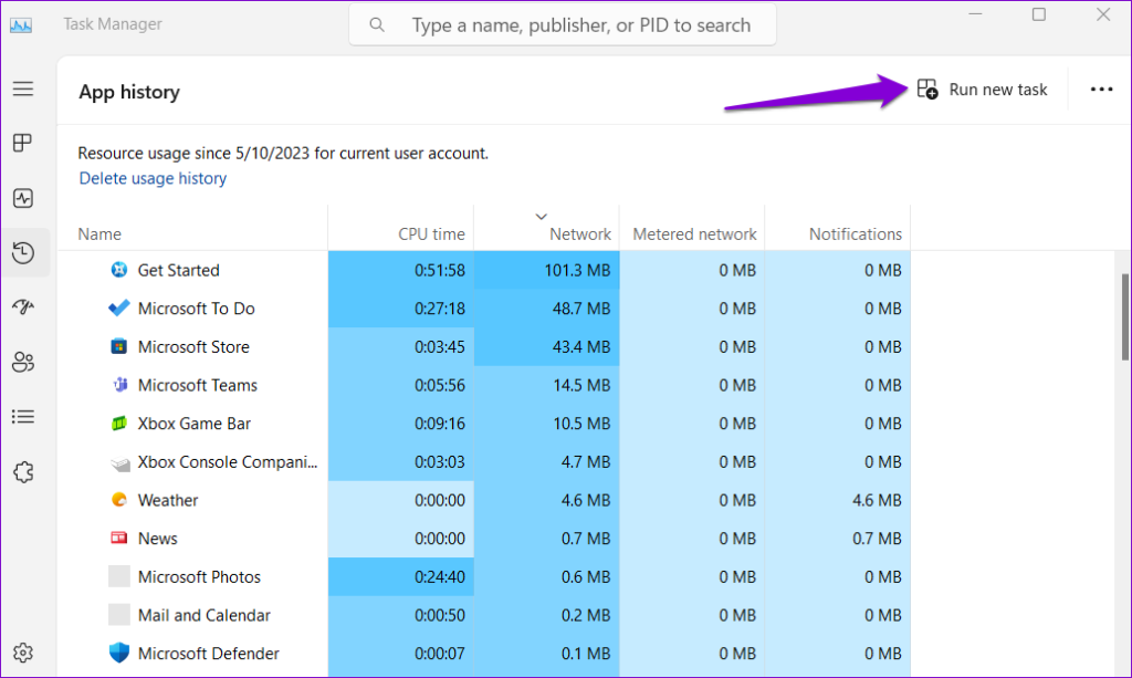 Esegui Nuovo Task su Windows