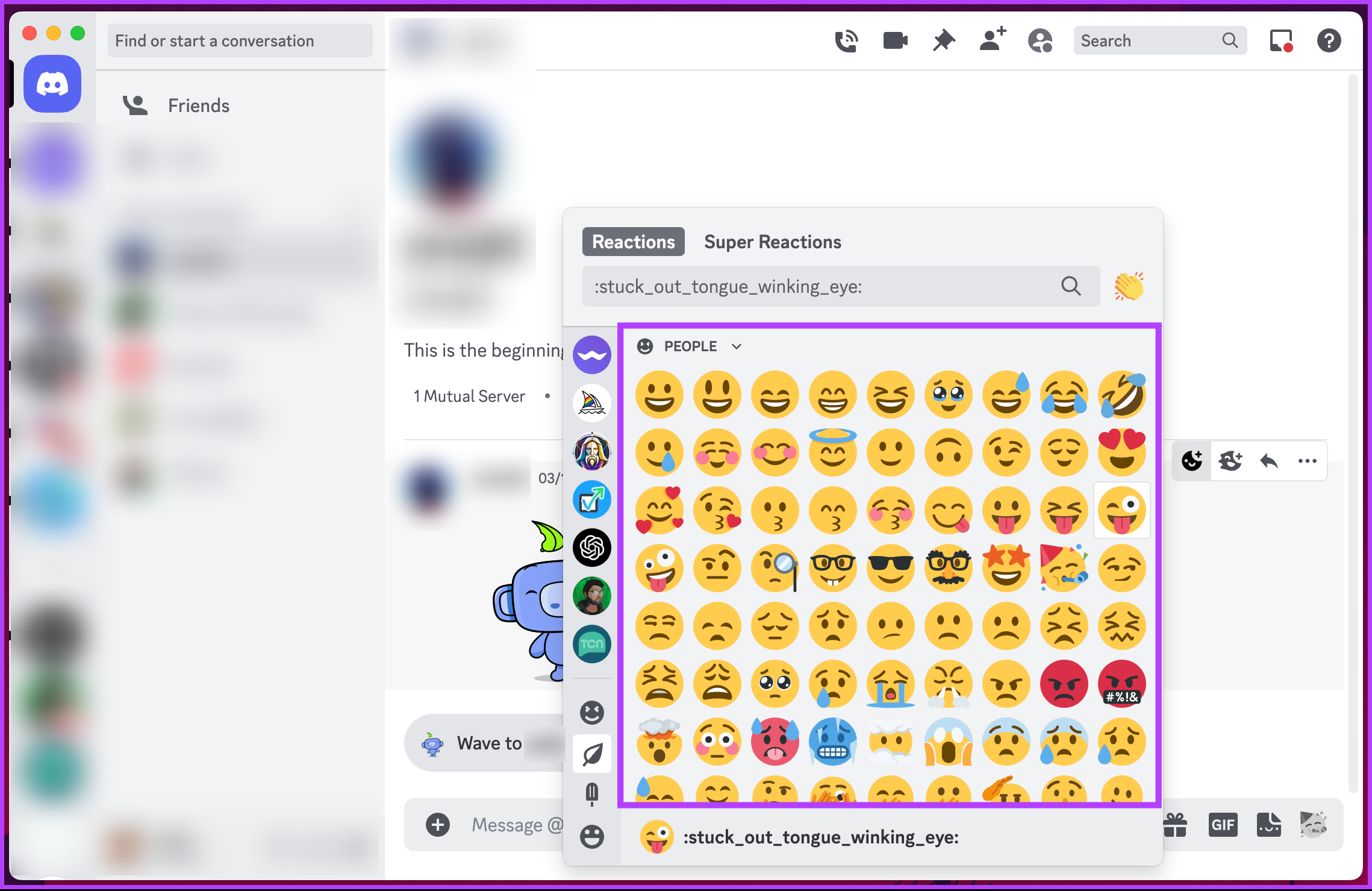 Seleziona l'emoji con cui vuoi reagire