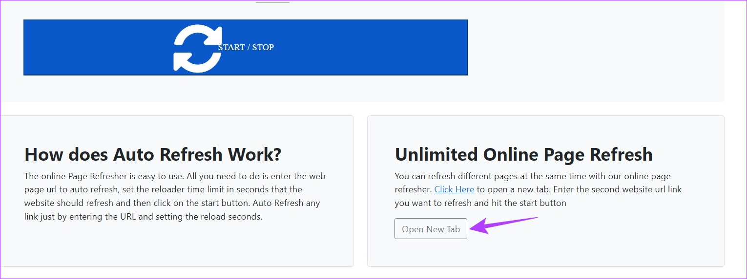 Aprire il Sito Page Refresher in Nuova Scheda